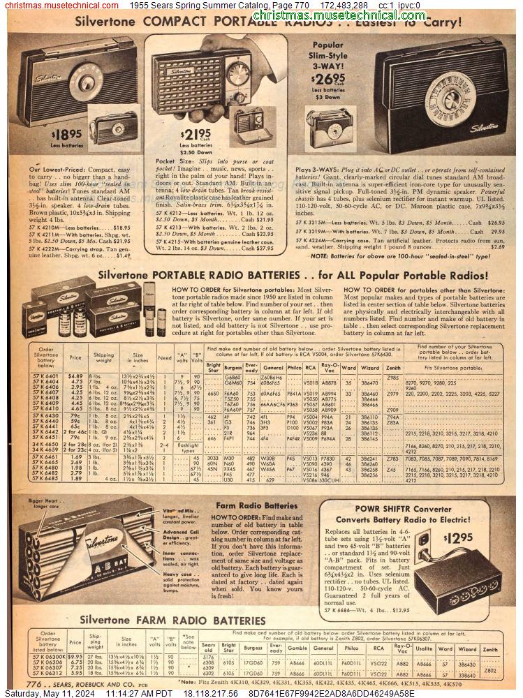 1955 Sears Spring Summer Catalog, Page 770