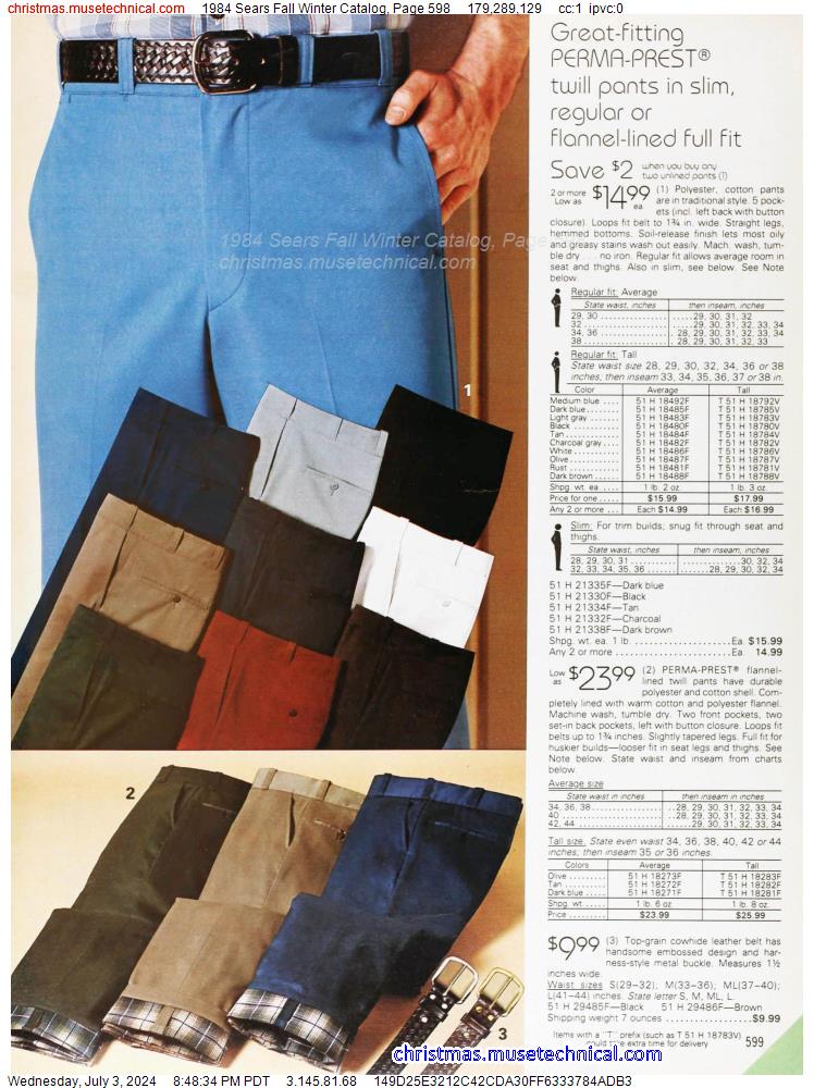 1984 Sears Fall Winter Catalog, Page 598