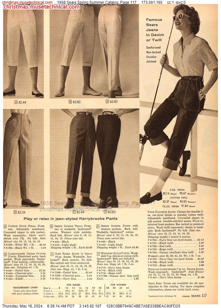 1958 Sears Spring Summer Catalog, Page 117