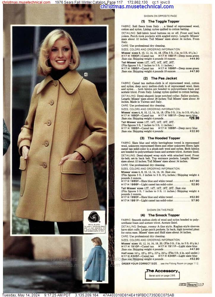 1976 Sears Fall Winter Catalog, Page 117