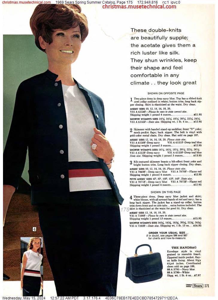 1969 Sears Spring Summer Catalog, Page 175