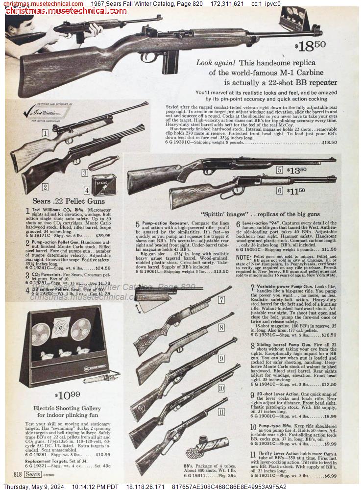 1967 Sears Fall Winter Catalog, Page 820