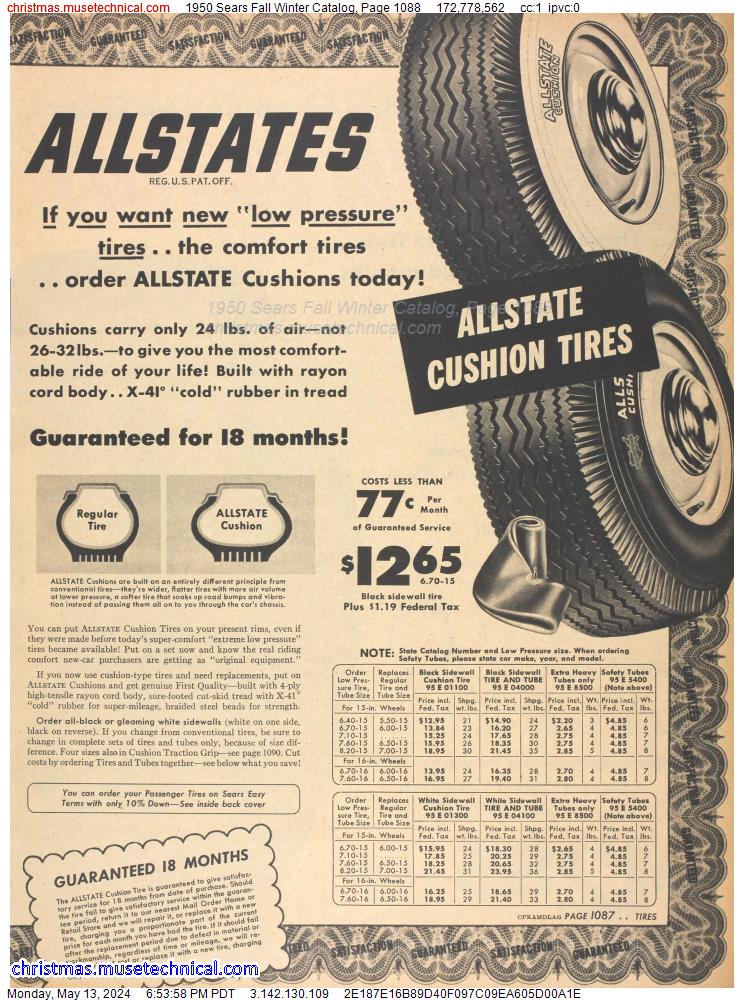 1950 Sears Fall Winter Catalog, Page 1088