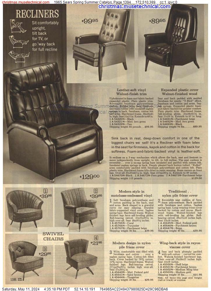1965 Sears Spring Summer Catalog, Page 1394