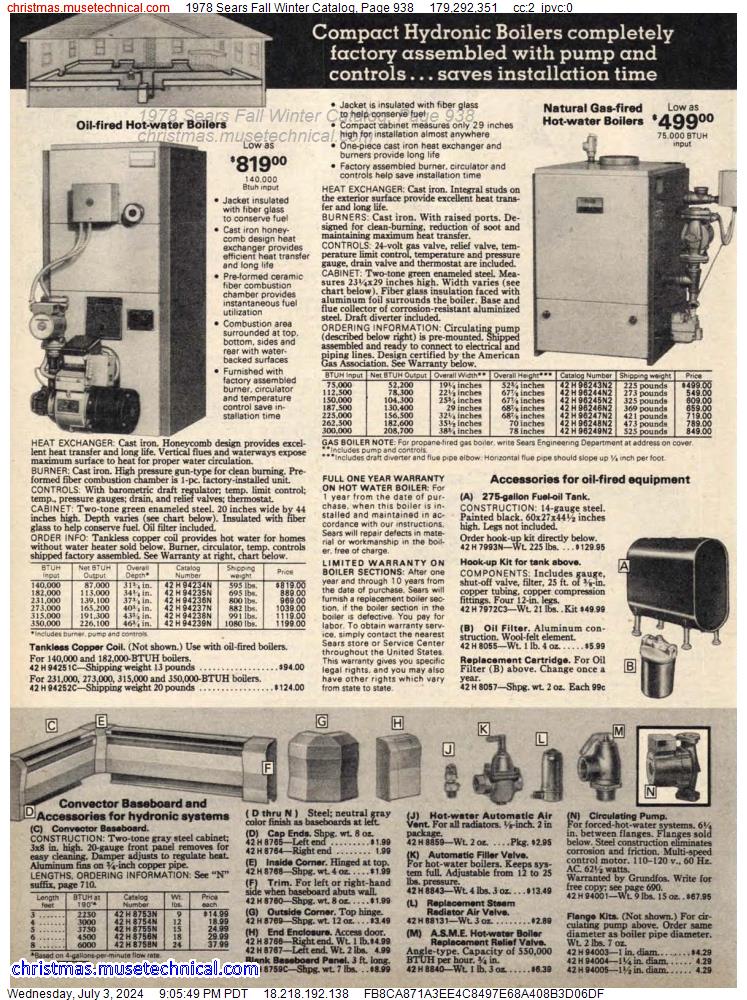 1978 Sears Fall Winter Catalog, Page 938