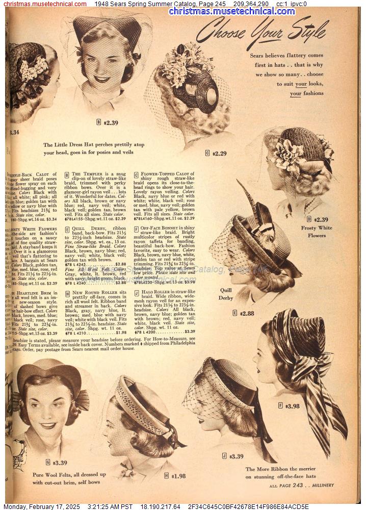 1948 Sears Spring Summer Catalog, Page 245