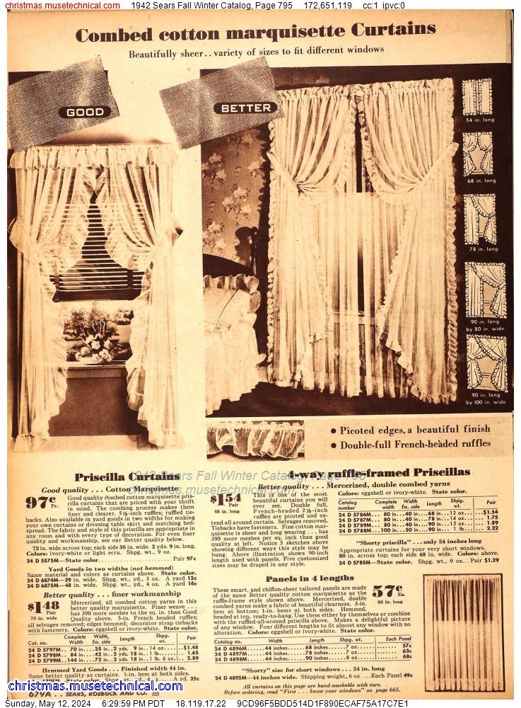 1942 Sears Fall Winter Catalog, Page 795