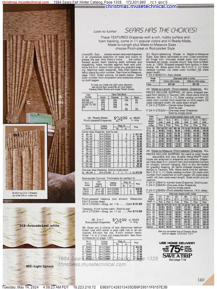 1984 Sears Fall Winter Catalog, Page 1328