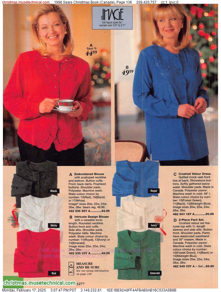 1996 Sears Christmas Book (Canada), Page 136