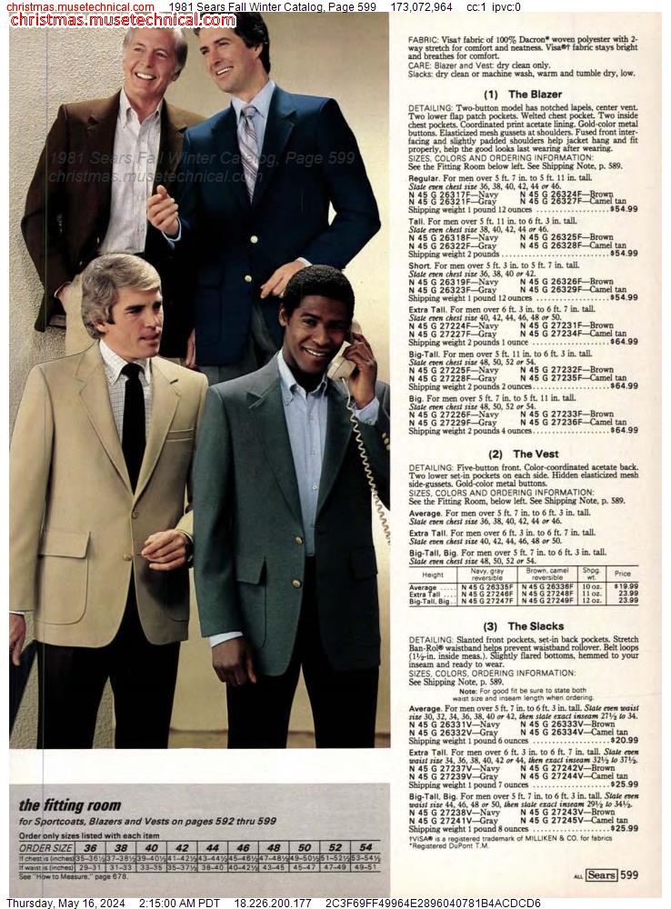 1981 Sears Fall Winter Catalog, Page 599