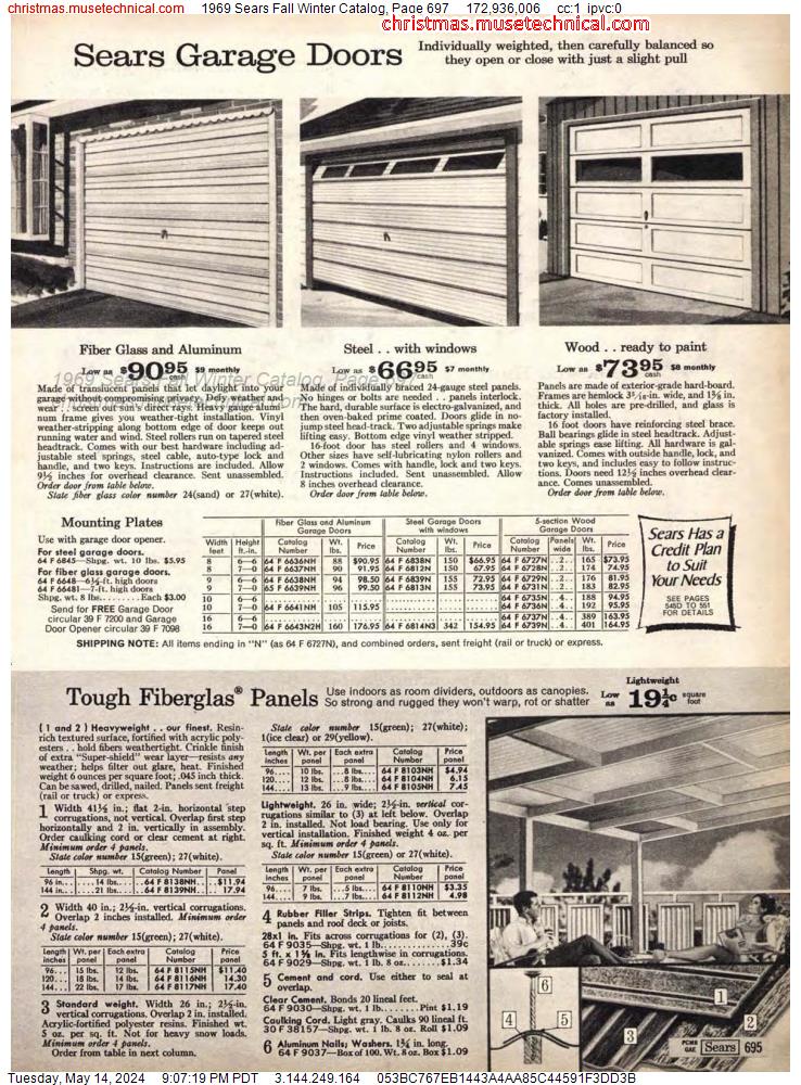1969 Sears Fall Winter Catalog, Page 697