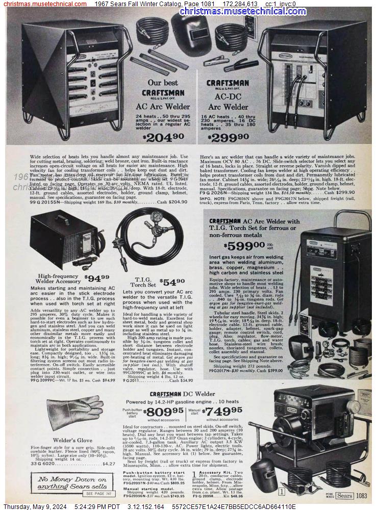 1967 Sears Fall Winter Catalog, Page 1081