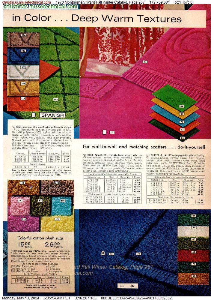 1970 Montgomery Ward Fall Winter Catalog, Page 957