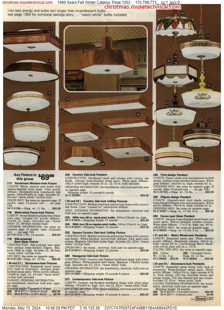 1980 Sears Fall Winter Catalog, Page 1353