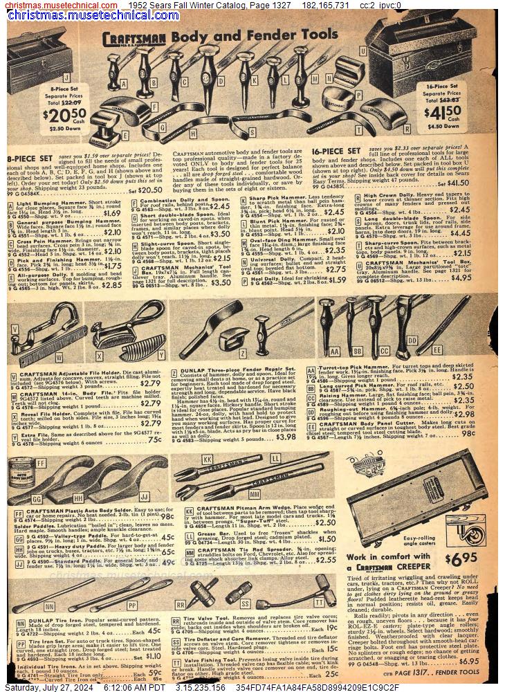 1952 Sears Fall Winter Catalog, Page 1327
