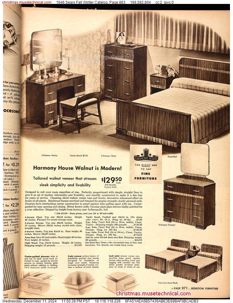 1946 Sears Fall Winter Catalog, Page 863