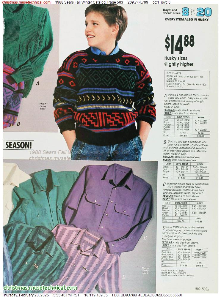 1988 Sears Fall Winter Catalog, Page 503