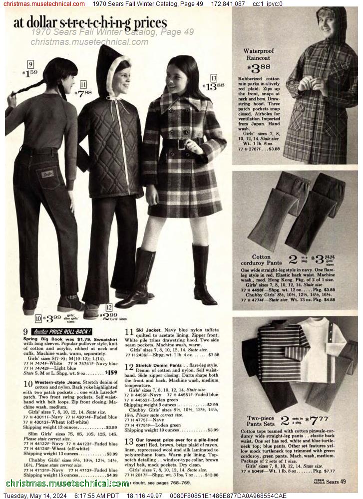 1970 Sears Fall Winter Catalog, Page 49