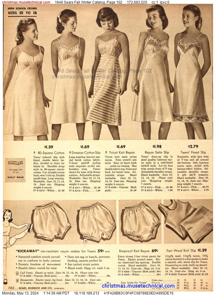 1948 Sears Fall Winter Catalog, Page 102