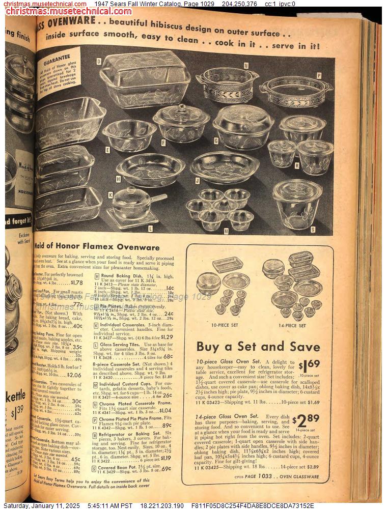 1947 Sears Fall Winter Catalog, Page 1029