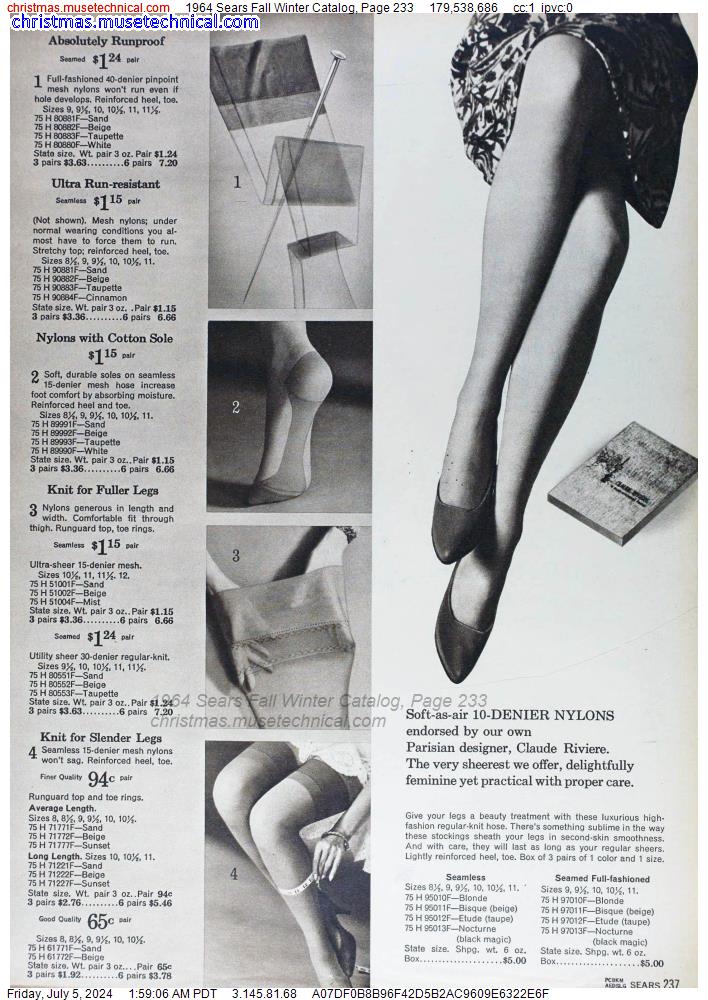 1964 Sears Fall Winter Catalog, Page 233