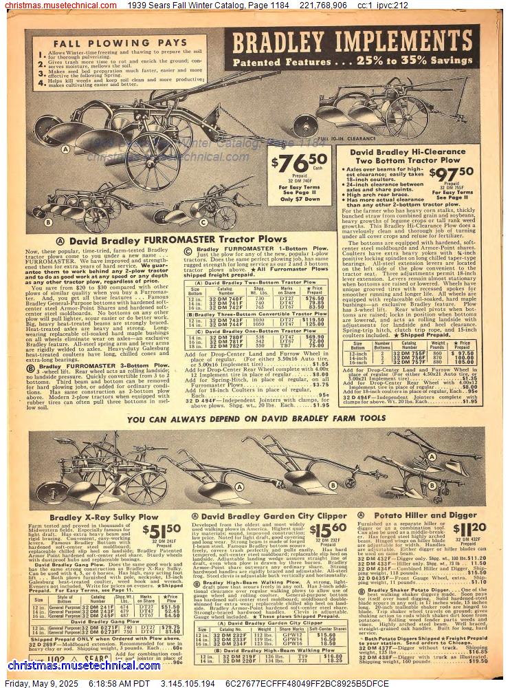 1939 Sears Fall Winter Catalog, Page 1184