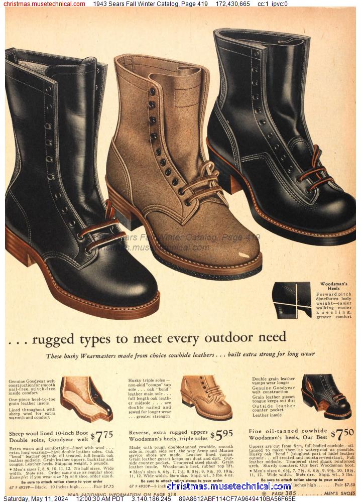 1943 Sears Fall Winter Catalog, Page 419