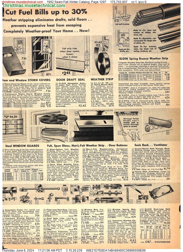 1952 Sears Fall Winter Catalog, Page 1297