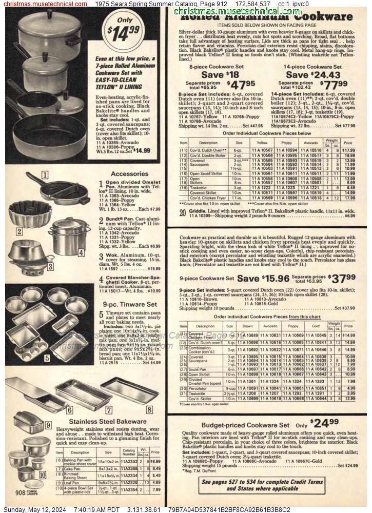 1975 Sears Spring Summer Catalog, Page 912