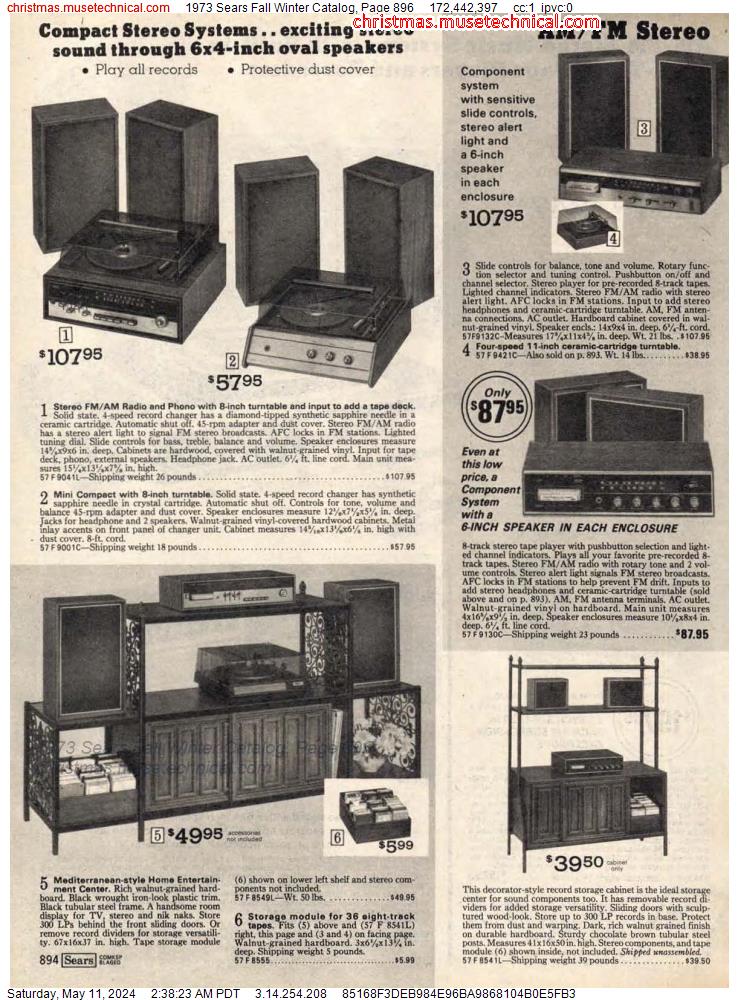 1973 Sears Fall Winter Catalog, Page 896