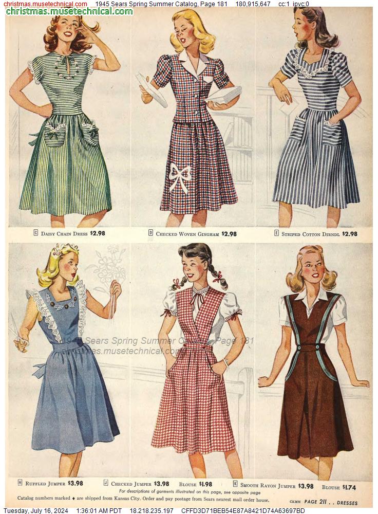 1945 Sears Spring Summer Catalog, Page 181
