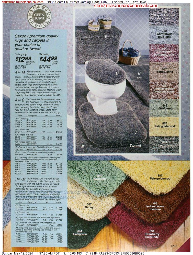 1986 Sears Fall Winter Catalog, Page 1307