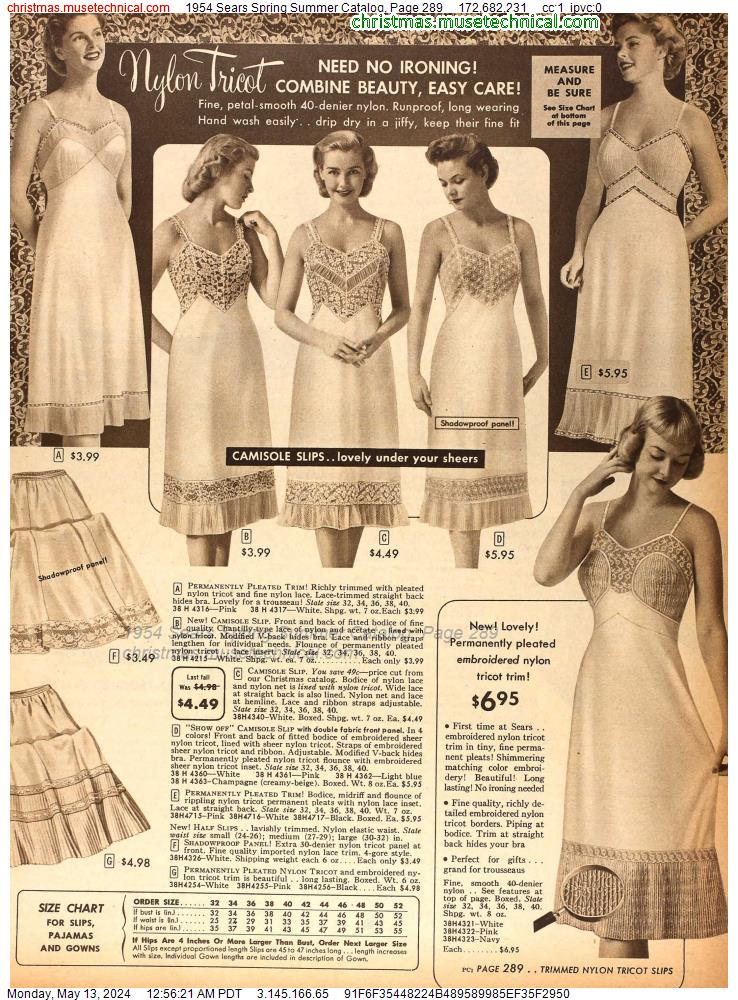 1954 Sears Spring Summer Catalog, Page 289