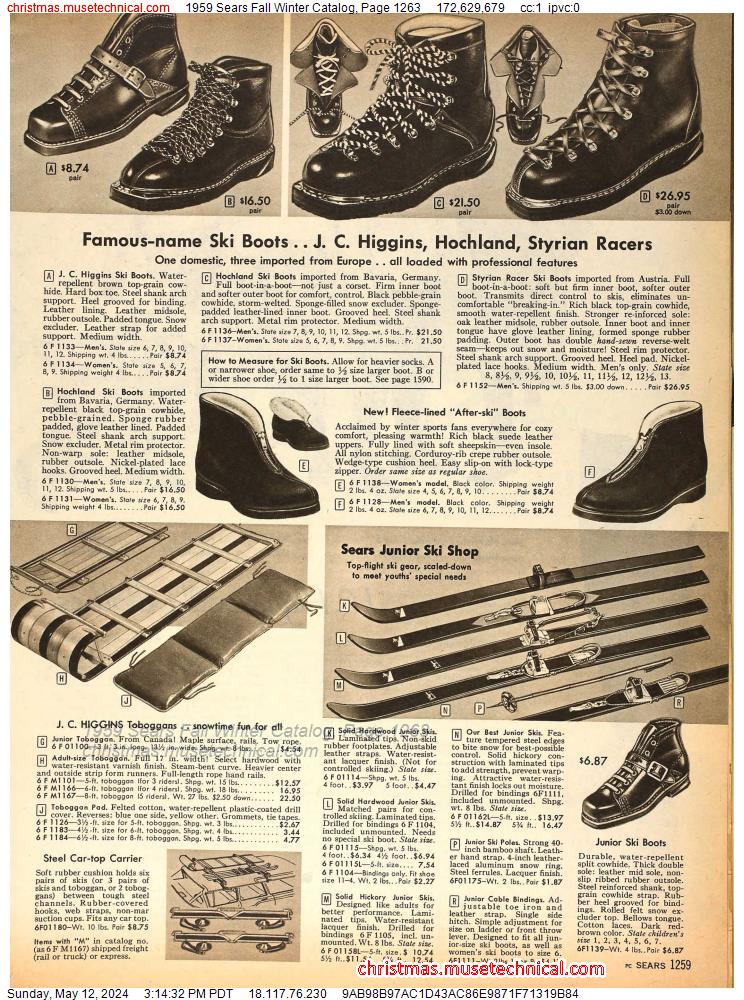 1959 Sears Fall Winter Catalog, Page 1263