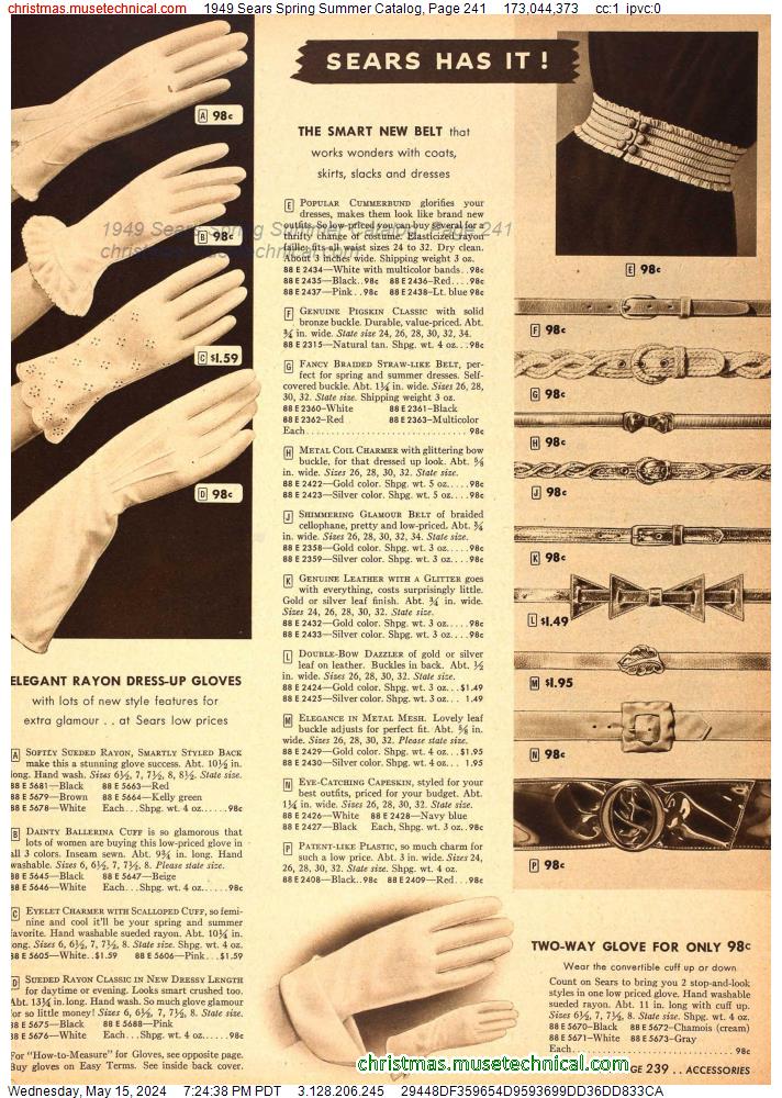 1949 Sears Spring Summer Catalog, Page 241