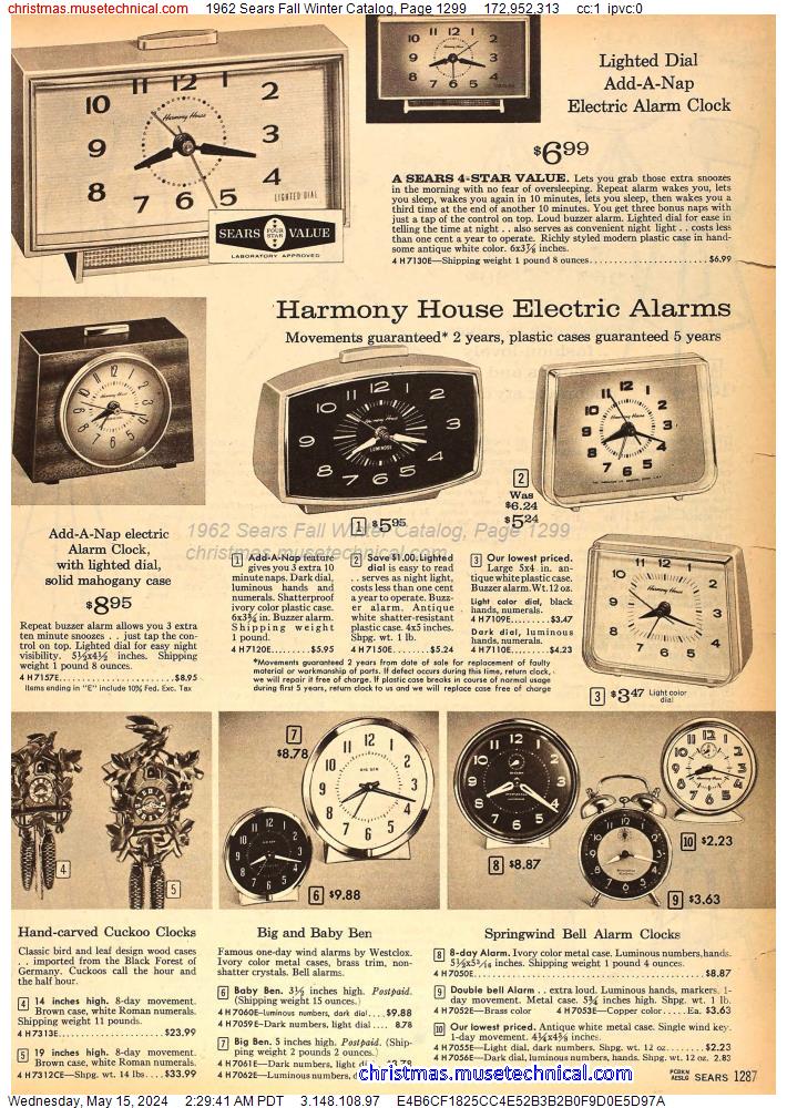 1962 Sears Fall Winter Catalog, Page 1299