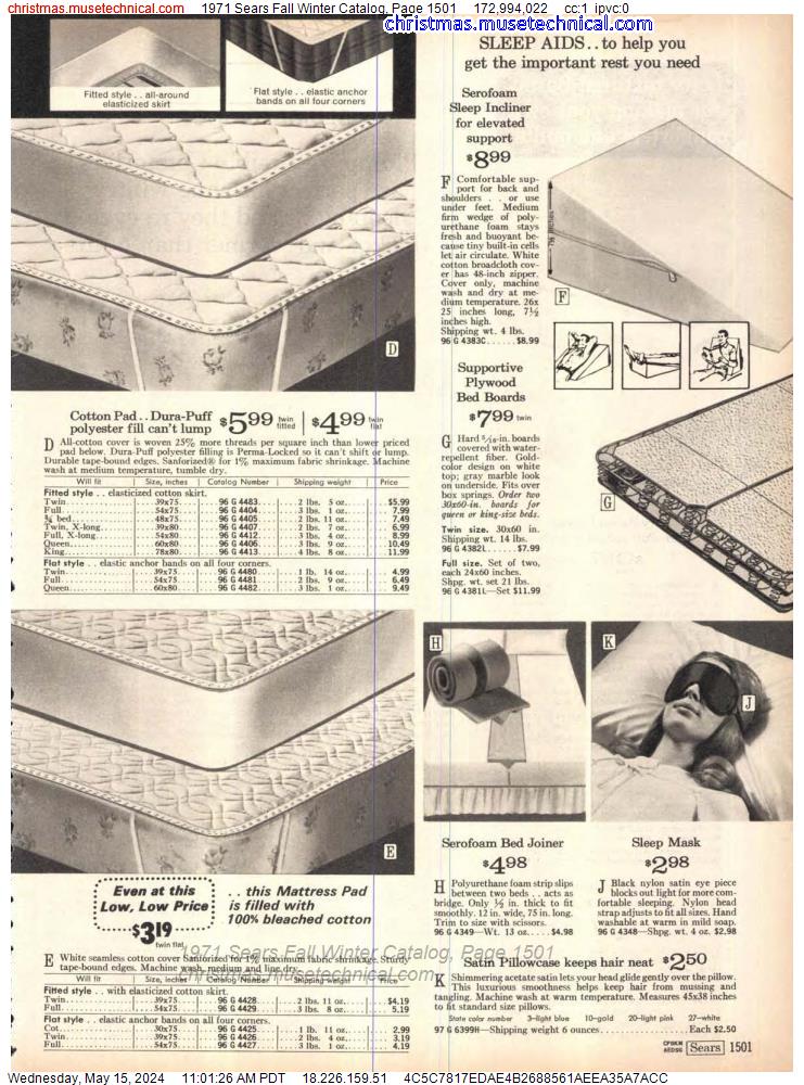 1971 Sears Fall Winter Catalog, Page 1501