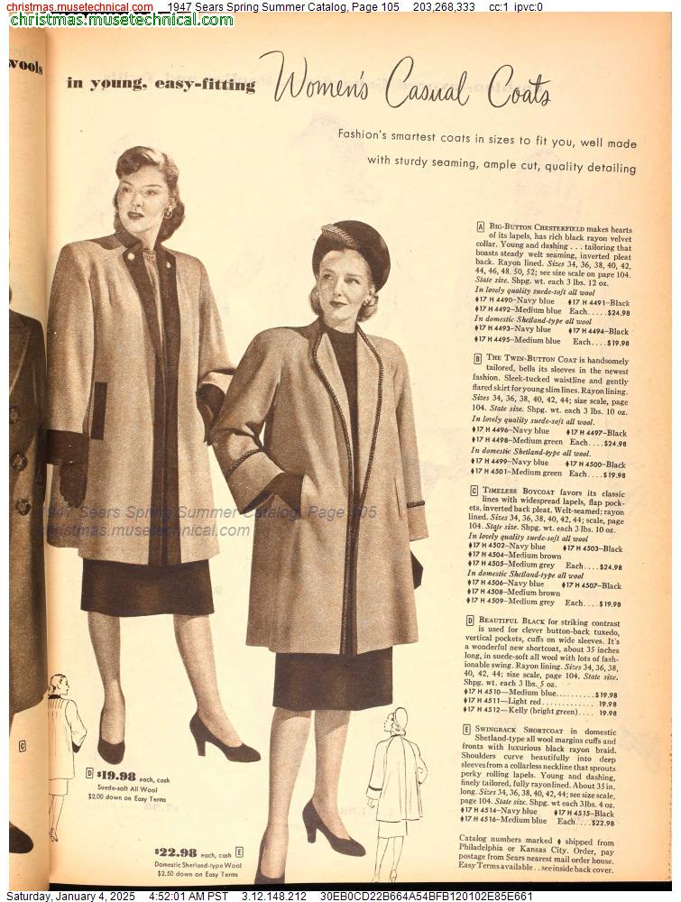 1947 Sears Spring Summer Catalog, Page 105