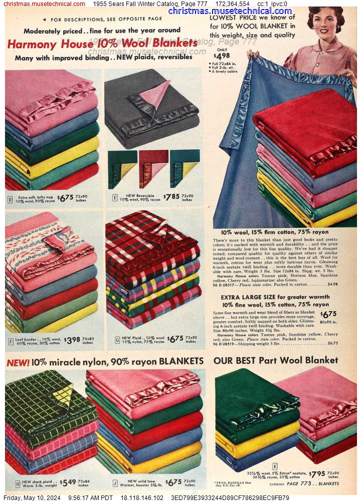 1955 Sears Fall Winter Catalog, Page 777