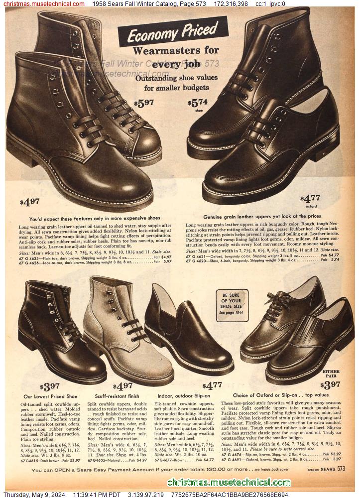 1958 Sears Fall Winter Catalog, Page 573