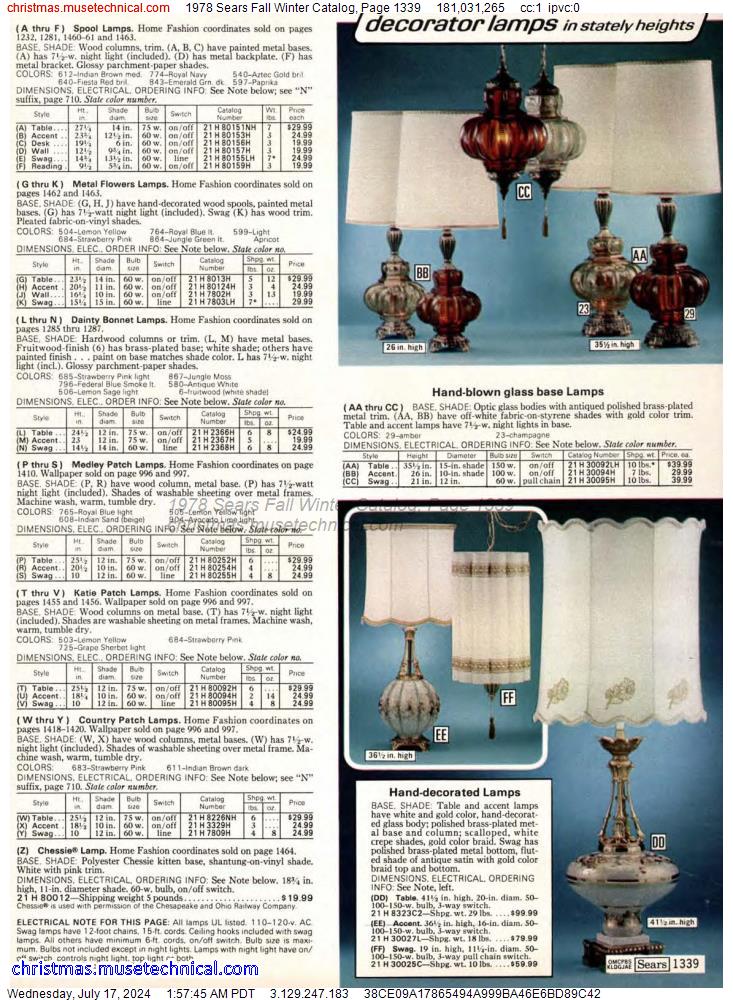 1978 Sears Fall Winter Catalog, Page 1339