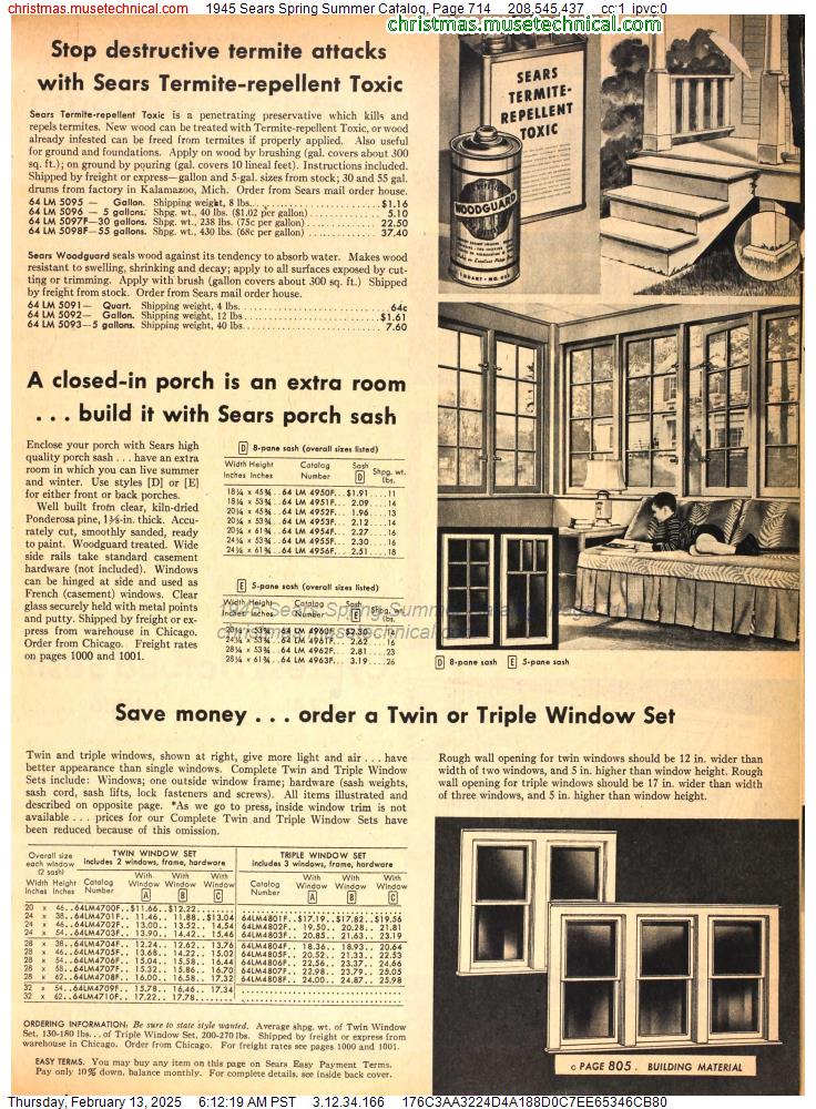 1945 Sears Spring Summer Catalog, Page 714