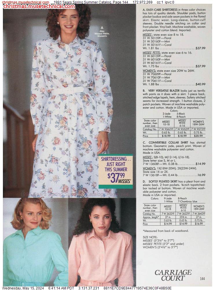1991 Sears Spring Summer Catalog, Page 144
