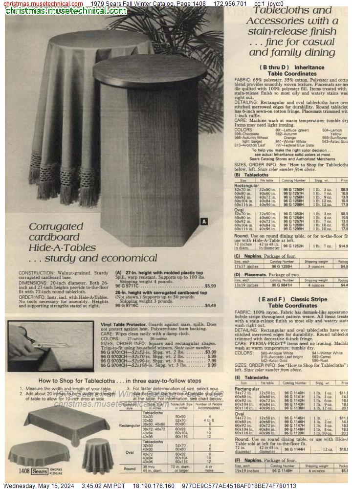 1979 Sears Fall Winter Catalog, Page 1408