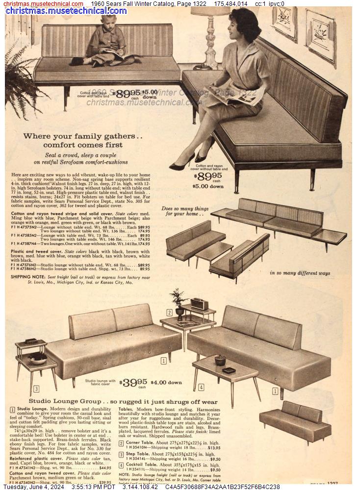 1960 Sears Fall Winter Catalog, Page 1322