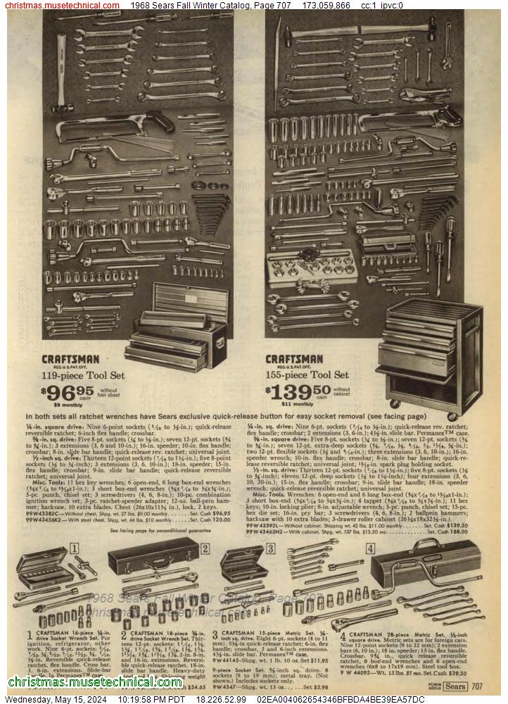 1968 Sears Fall Winter Catalog, Page 707