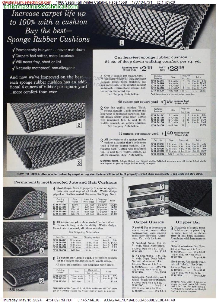 1966 Sears Fall Winter Catalog, Page 1558