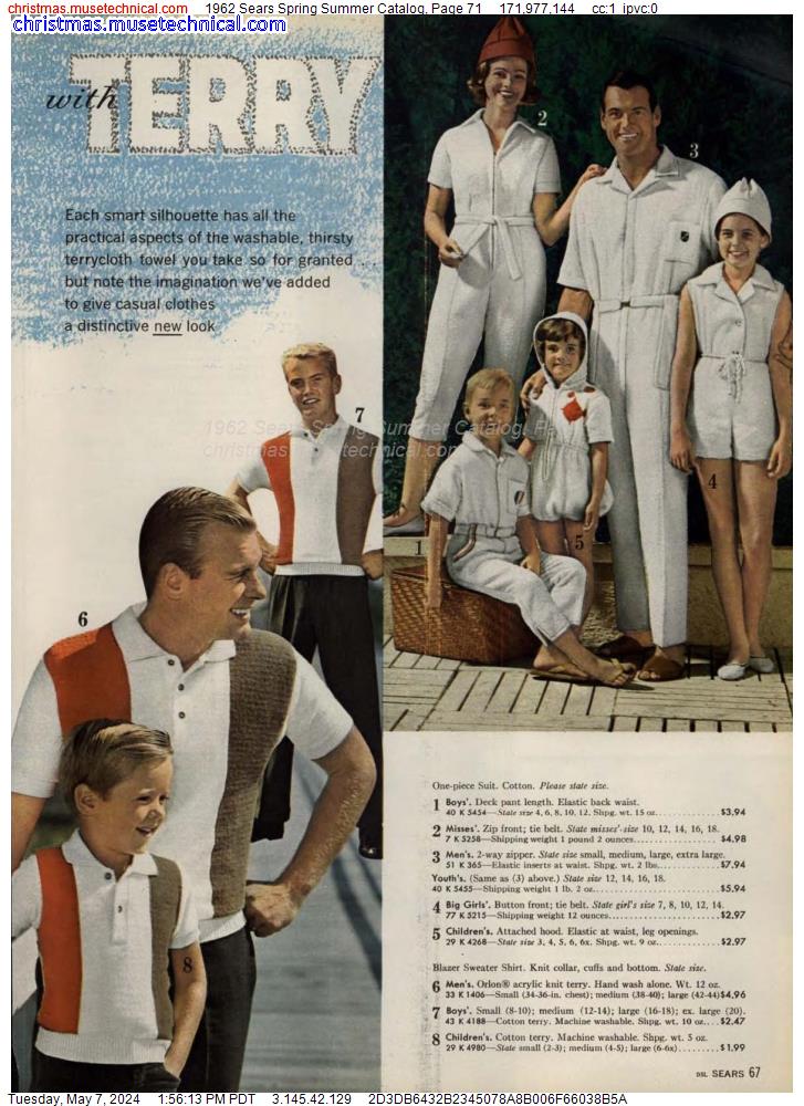 1962 Sears Spring Summer Catalog, Page 71