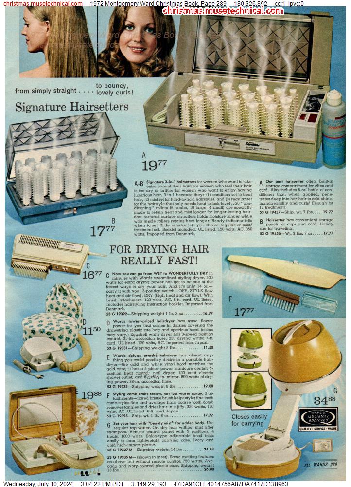 1972 Montgomery Ward Christmas Book, Page 289