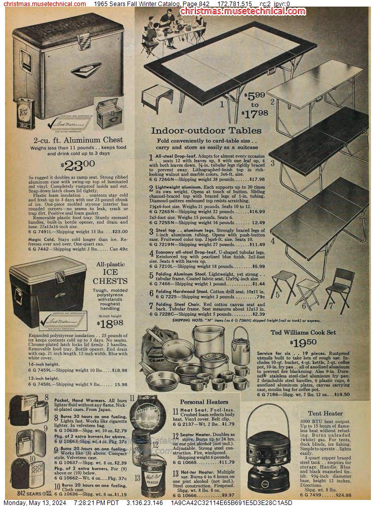 1965 Sears Fall Winter Catalog, Page 842
